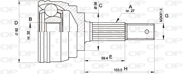 OPEN PARTS jungčių komplektas, kardaninis velenas CVJ5172.10